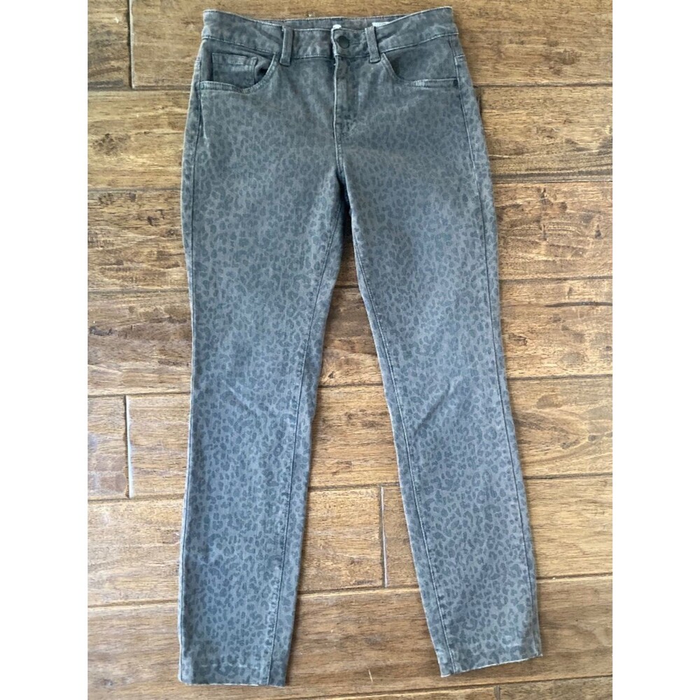 TOM TAILOR Alexa Slim Fit Tan Brown Cheetah Print Denim Jeans Women Size 27